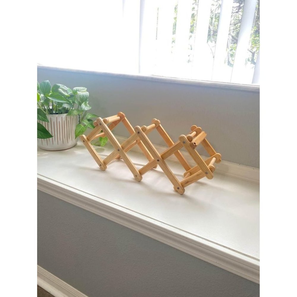 Boho Accordion Wine Rack Vintage Decor